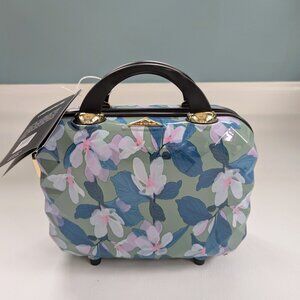 NWT Triforce Firenze Collection Travel Beauty Case Hard Shell Green Floral